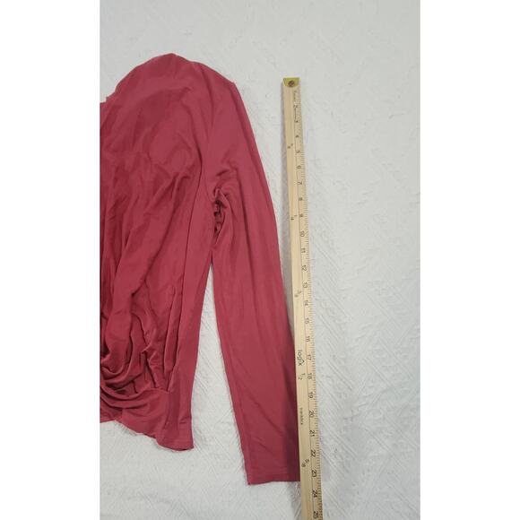 Krisa Surplice women's long sleeve blouse red Size Large Office church polished - Picture 4 of 9